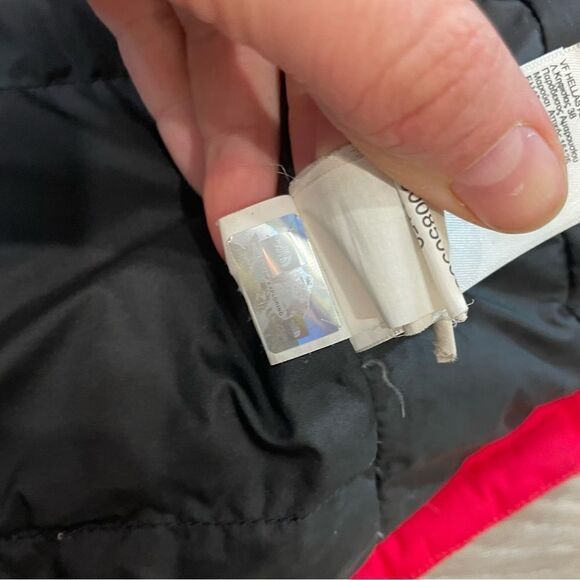 The North Face Down Dry-vent Women Parka Size S Black Red Winter Puffer - Picture 9 of 16